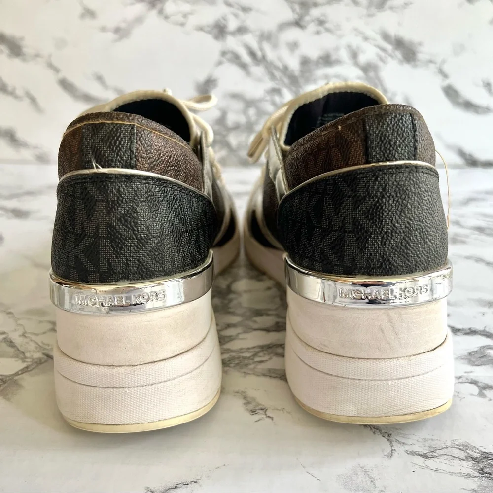 Michael Michael Kors Liv Bubble Trainer Sneakers Metallic 9.5 Fashion Logo